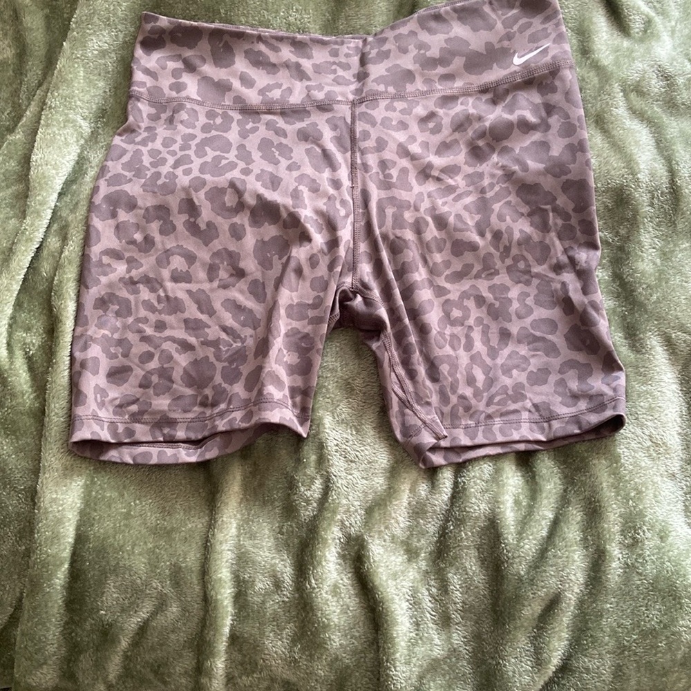 Nike Women's Leopard Print Shorts - Brown